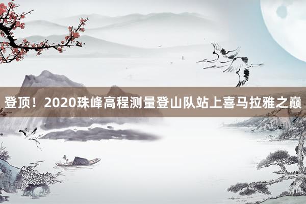 登顶!2020珠峰高程测量登山队站上喜马拉雅之巅